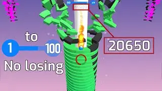 STACK BALL 3D 💣 can I reach highest record #stackball #gaming #shorts