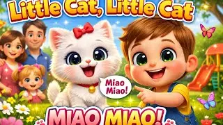 Little Cat Little Cat Miao Miao 🐱 | Cute Kitten Song for Kids | Nursery Rhymes