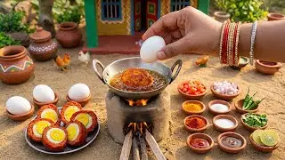 Miniature Indian Egg Pakora Recipe 😍🥚 Delicious Anda Pakora Recipe | Tiny Foodkey
