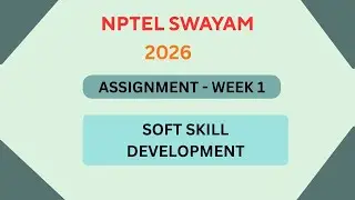 NPTEL Soft Skill Development ASSIGNMENT 1 Solutions | Week 1 JAN 2026 #nptel#swayamsolver