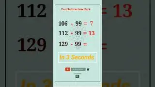Hot Subtraction Hack 🔥🔥 #smart #subtraction #maths #shorts
