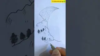 Simple 🌙 drawing #ganga #shorts #reels #youtubeshorts #fyp #trending #tutorial #viralvideo #moon