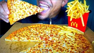 ASMR LITTLE CAESARS PIZZA MUKBANG | EATING MCDONALD'S FRIES | NO TALKING JERRY *BIG BITES*