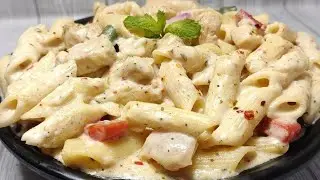 White Sauce Chicken Pasta Recipe❗Without Cream❗ Creamy & Cheesy White Sauce Pasta❗Cook with Nikhat