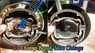 How To  Tvs Champ  Front and Rear Break Shoe Change| How To Tvs 50 Front break Shoe Change #trending