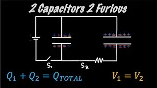 AP Physics 2 - Capacitor Discharging To Capacitor Problem