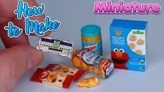 DIY Miniature Food for Dollhouse!  Mini Brands Style - Barbie, LOL Dolls & More!🥐🥓 Easy DIY Tutorial