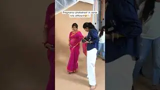 Pregnancy photoshoot in saree😲😍 | Studio Photography | #shorts #youtubeshorts #kayachitrabymridul