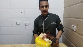 تورتة نص فاكهه🍏🍰 ونص@ نوتيلا بطريقة اكبر محلات 🥧مع #تورته الشيف احمد اسماعيل