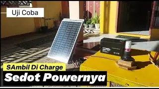 Panel surya 50WP charge AKI MOTOR BEBAN 100WATT SOLDER