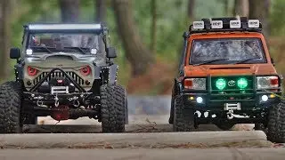 RC4WD Trail Finder 2 LC70 & Axial SCX10 II Xtraspeed JK Rubicon Mountion Adventure_#