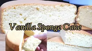 Vanilla Sponge Cake Recipe | No baking powder & baking soda/Super soft and fluffy sponge cake recipe