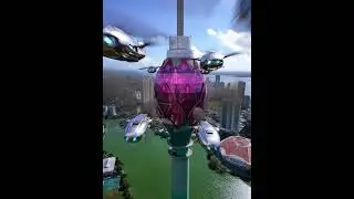 Alien Drones Attack Colombo Lotus Tower! Plasma Bolts & Explosions
