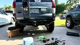 GX470 installation of JW Offroad Swingout Tire Carrier