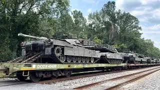 Military Tanks! CSX CM44AC 7031 Leads S130-07 at Callahan, FL