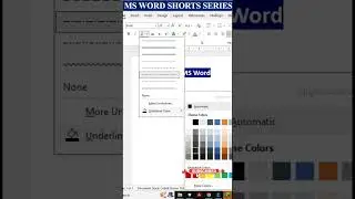 Day-11 | Underline in Word | MS Word Series #Word #msword #eleganceacademy #underline