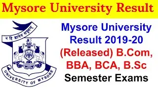 Mysore University Result 2019 Released B Com, BBA, BCA, B Sc Semester Exams