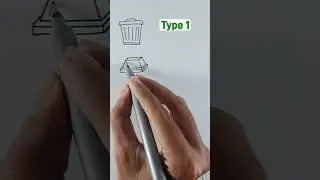 Draw dustbin different type #fyp #funart #recycle