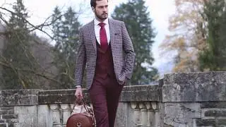 Sacou smart-casual AISLIN BURGUNDY CHECK by Tudor Tailor