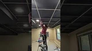 Transform your drop ceiling into a coffered ceiling