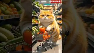 Meow Cat Makes A Fresh Veggie Salad! 😻🥗💗🌟 #catchef #catcooking #funnycat #shorts #trending #short