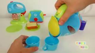 Just Like Home Kitchen Appliance Set Playset Blender Mixer Toaster Coffee Kettle Cooking Breakfast