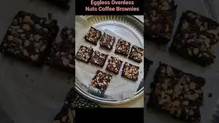 Eggless Nuts Coffee Brownies 🫰❤️😋🤩#Ovenless #Cake #BrownieLove #CoffeeCrush