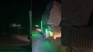 over loaded marble truck bring stone   to factory 🏭 any time in risk 🔥major accident