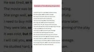 Examples of Coordinating Conjunction | Conjunction Example | English Grammar #grammar #education