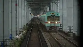 【博多訛りの女性車掌さん】西鉄電車(二日市駅から福岡天神駅) 　高架完成前 【前面展望】　4K
