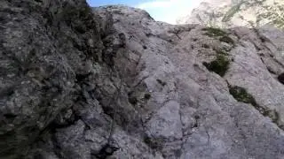 Via ferrata on ascent to Triglav from Vrata Valley