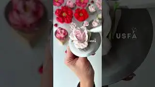 Процесс нанесения рисунка на розу Зефира в день C