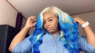 HOW TO WATER DYE 613 BUNDLES OMBRE SKY BLUE, INSTALL AND STYLE HAIR TUTORIAL!