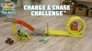 Hot Wheels Monster Trucks Power Smashers Charge & Chase Playset