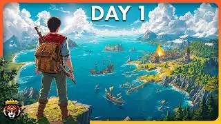 DAY 1 of this Addicting NEW Island Survival Game...