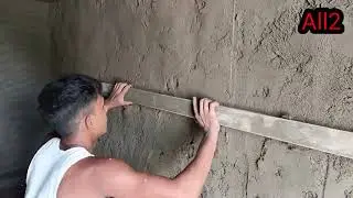 how to plaster strong line 💪 kitchen plaster  construction wark