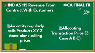IND AS 115: An entity regularly sells Products X Y Z stand alone selling prices