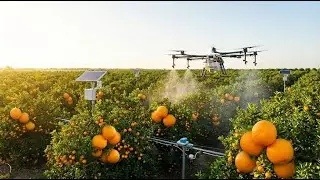Inside High-Tech Orange Farming 🍊 | Smart Drones & Modern Agriculture