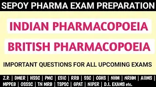 I.P. & B.P. MCQS | PHARMACOPOEIA MCQS | SEPOY PHARMACIST EXAM 2024 | DSSSB | PRISON DEPARTMENT|OSSSC