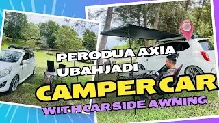My Perodua axia setup for Camper car | Car side Awning