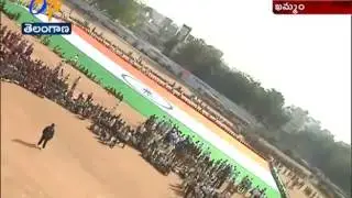 Biggest National Flag Displayed in Khammam | Organized by Kalam Trust
