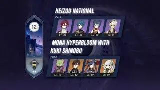 Heizou National & Mona Hyperbloom With Kuki | Spiral Abyss | Genshin Impact