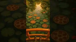 🍕 Pizza Lily Pads Dream #stillnomore #pizzalover #surrealart #pondview #fantasyvideo #satisfying