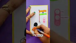 Republic Day Drawing Easy Steps | BTS girl Drawing | Republic Day drawing #flagshorts #cartoon #art