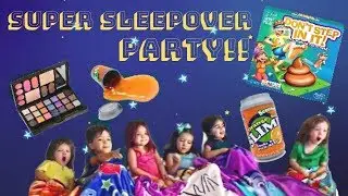 Sleepover party with Slime, Disney's Descendants makeovers, hair color, games and more!!!
