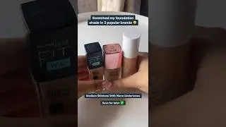 Swatched my foundation shade in 3 popular brands #trending #grwm #makeuplipstick #lipstickeffect
