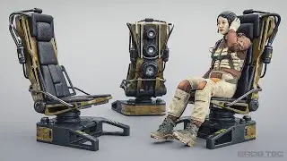 Hard Surface Modeling in Blender - SciFi Pilot Seat