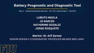 Team 4 - Introduction - Battery Prognostic and Diagnostic Tool