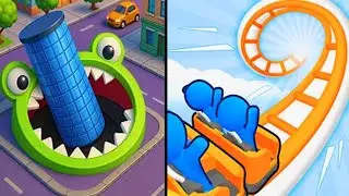 Hole.io vs Runner Coaster 💥 Max Levels Unlocked Gameplay!