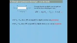 7 Généralités sur le courant électrique (4sur4) - Loi de Joule